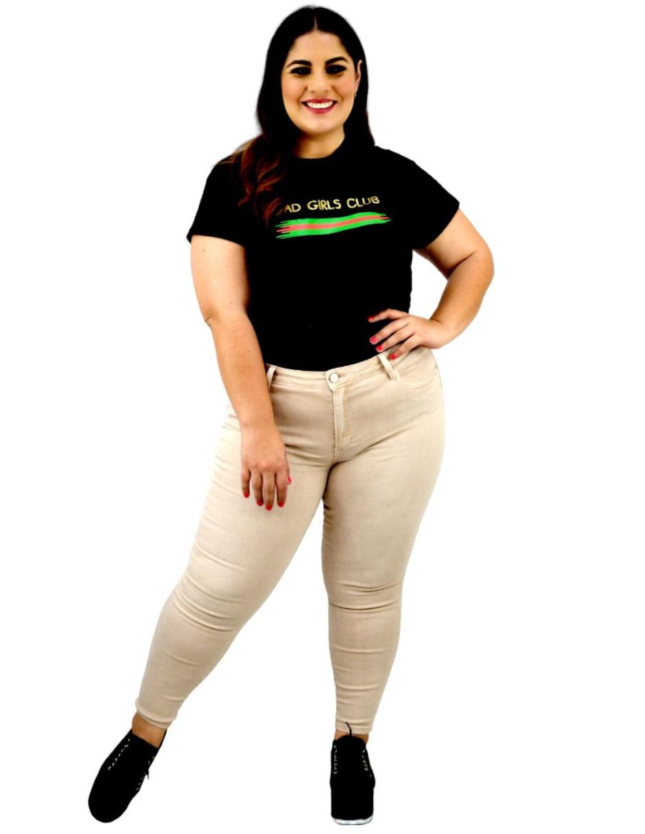 Playera manga corta Roman Fashion cuello redondo para mujer