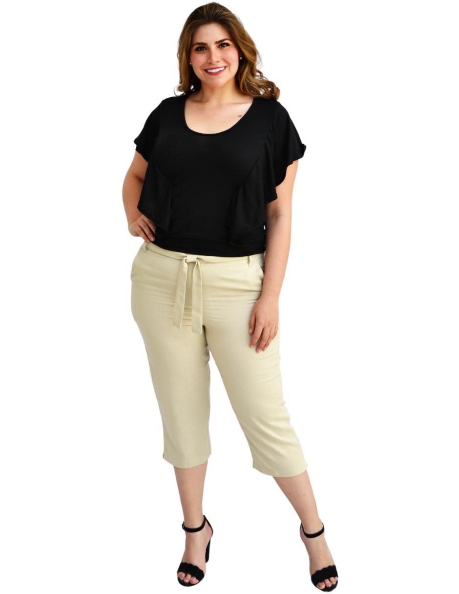 Pantalón capri slim para mujer