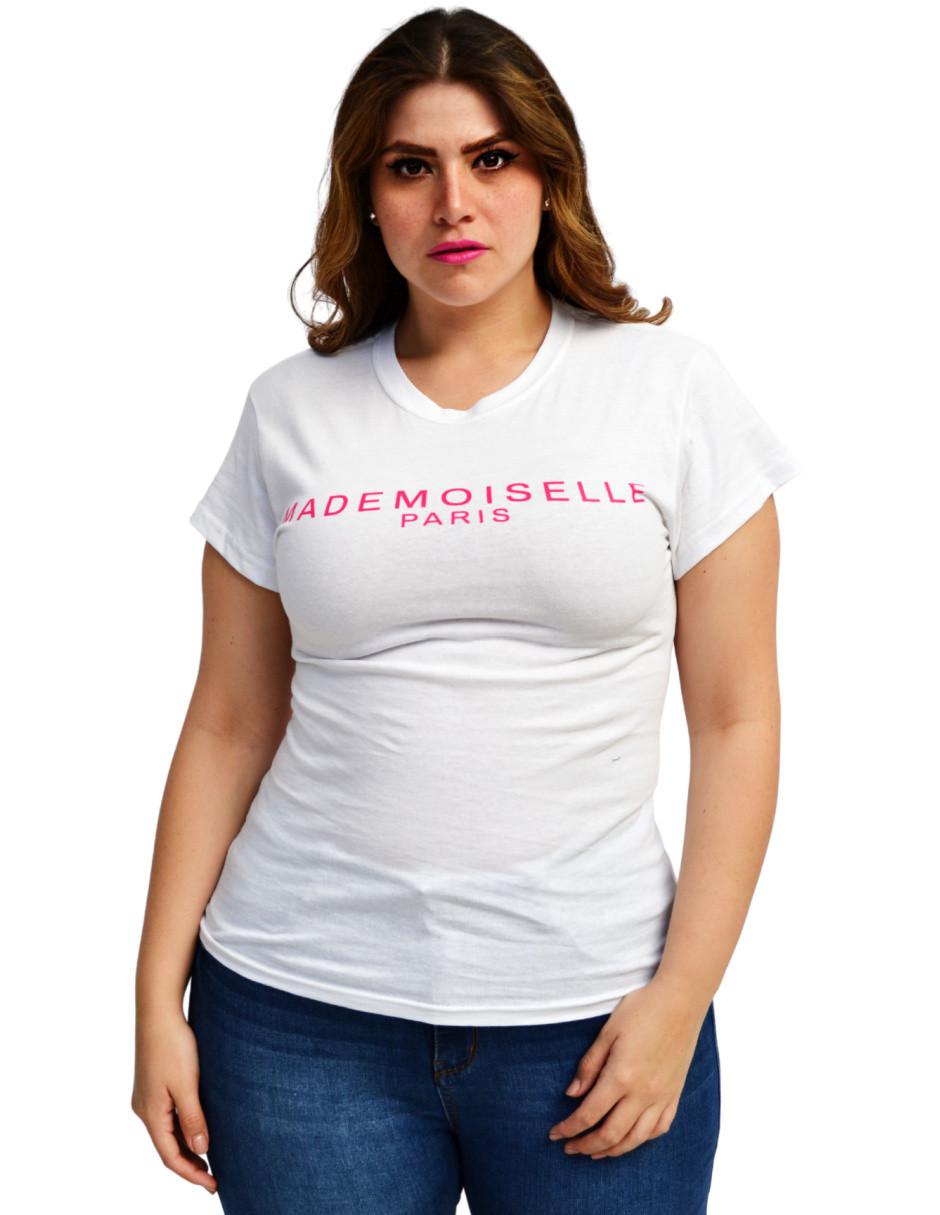 Playera manga corta cuello redondo mujer