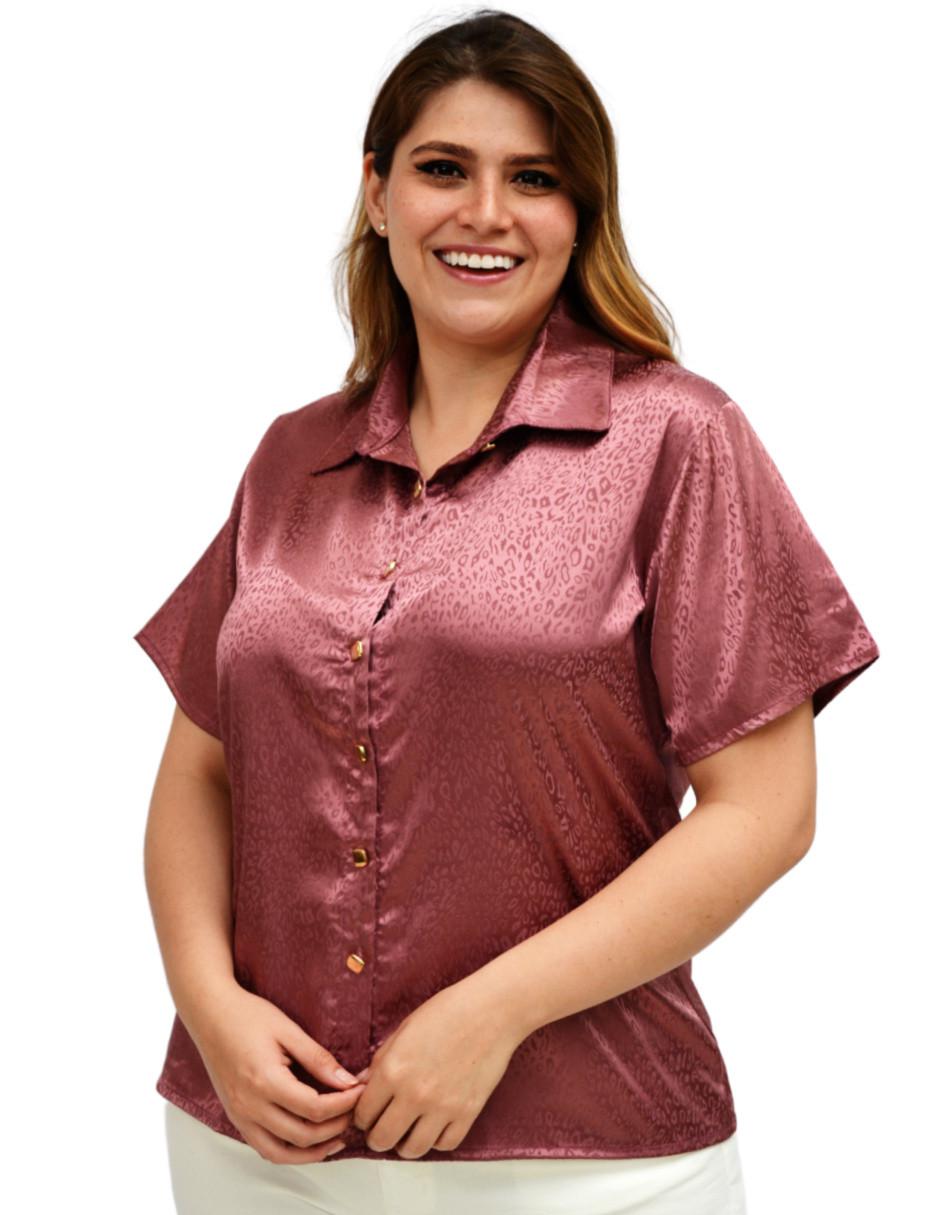 Blusa camisera manga corta para mujer