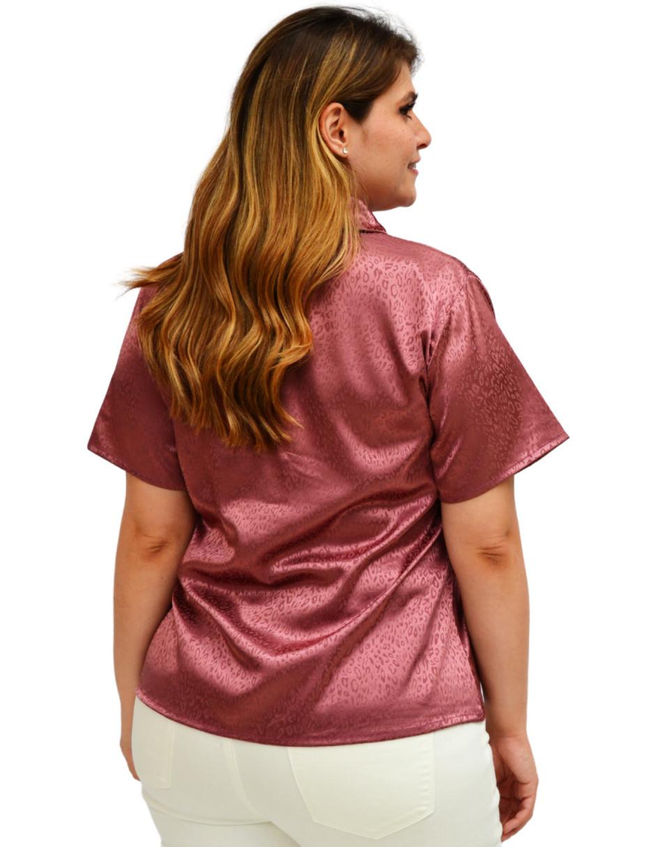Blusa camisera manga corta para mujer