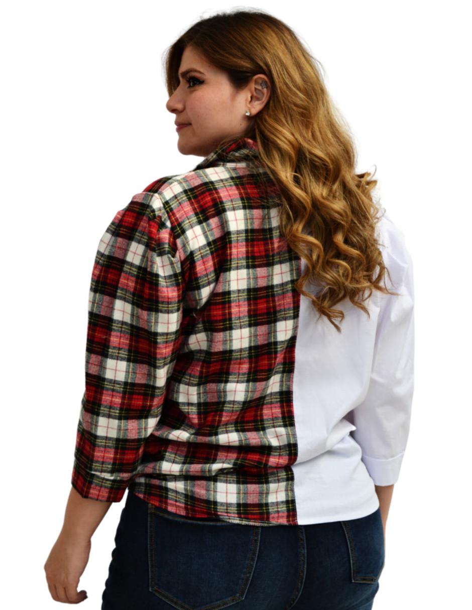 Blusa camisera manga 3/4 para mujer