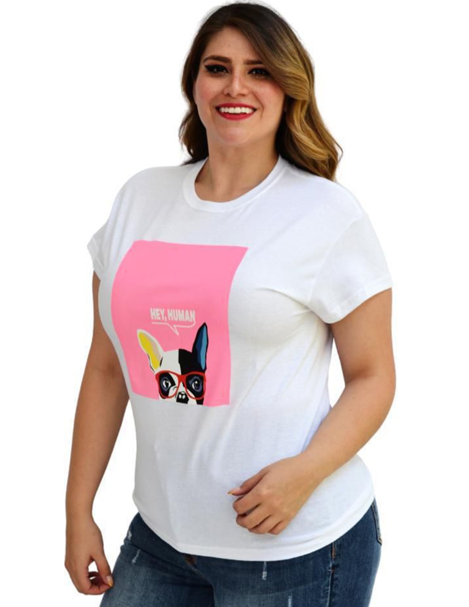 Playera manga corta cuello redondo mujer 5