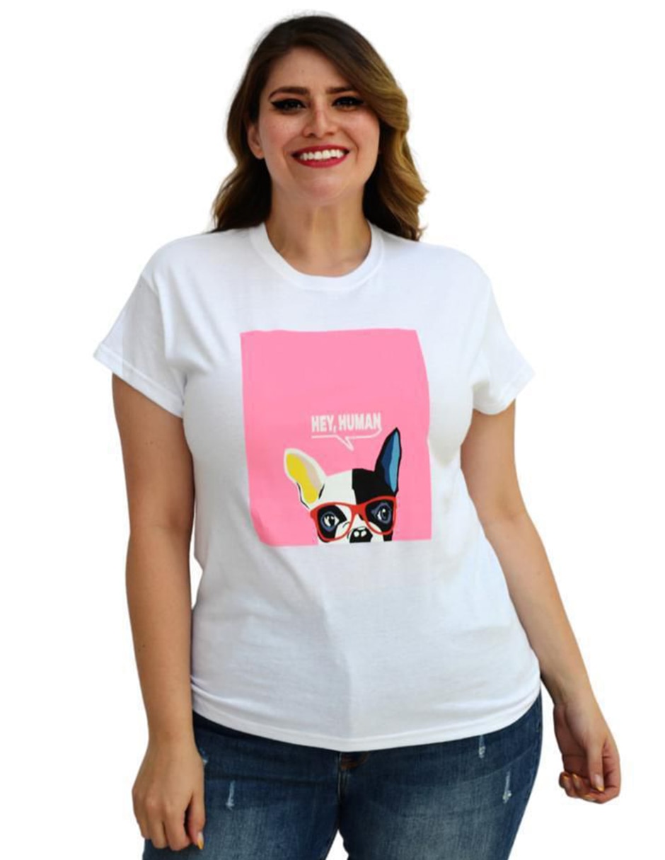 Playera manga corta cuello redondo mujer