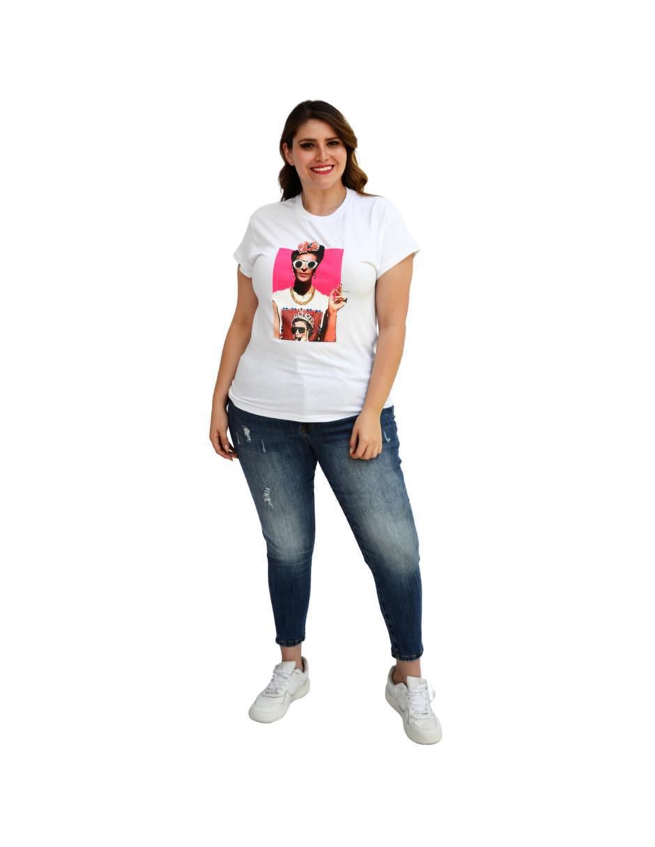 Playera manga corta cuello redondo mujer 4