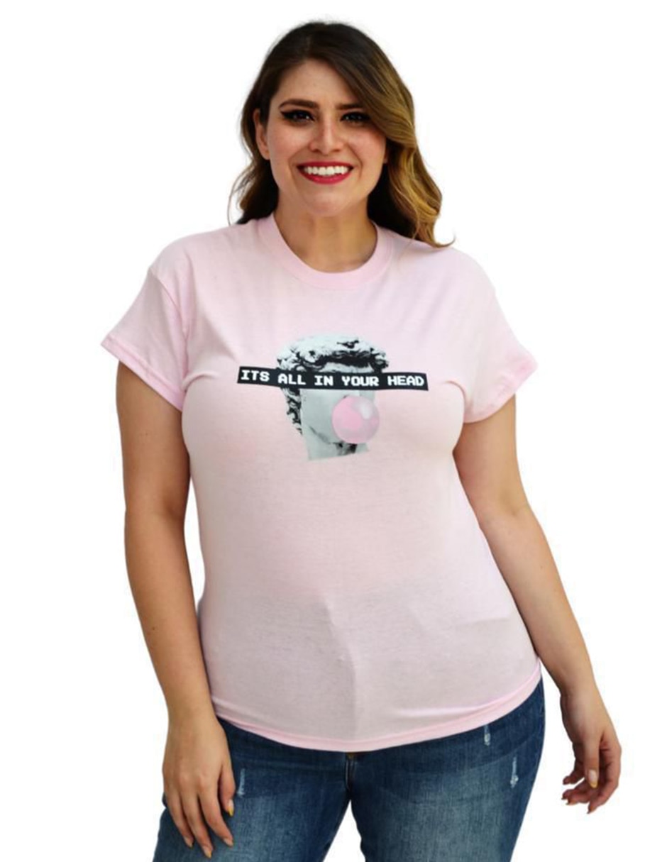 Playera manga corta cuello redondo mujer