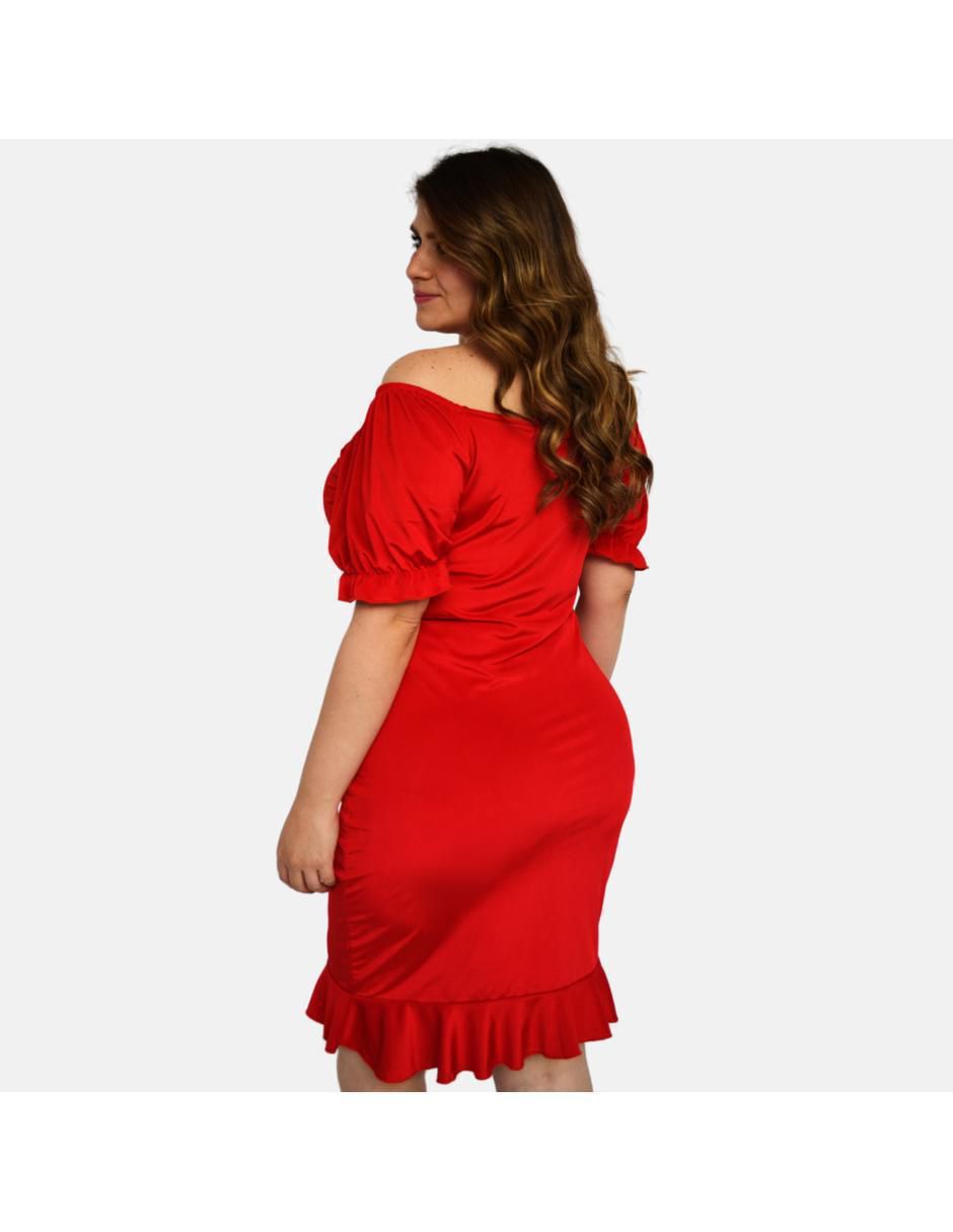 Vestido mini de fiesta escote Bardot 2