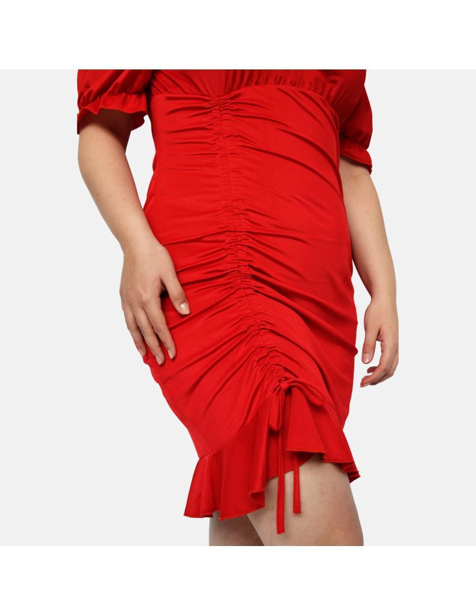 Vestido mini de fiesta escote Bardot 3