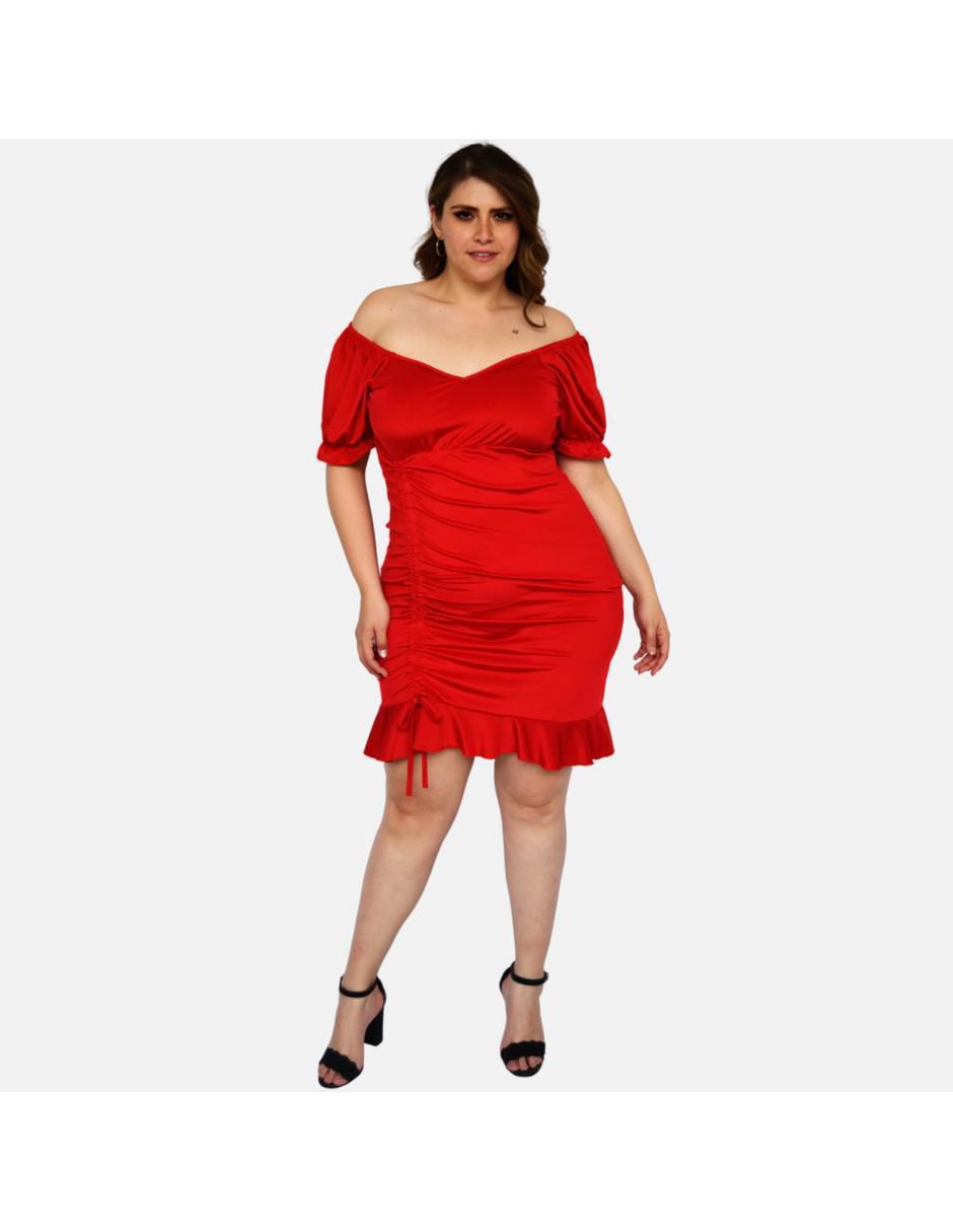 Vestido mini de fiesta escote Bardot 4