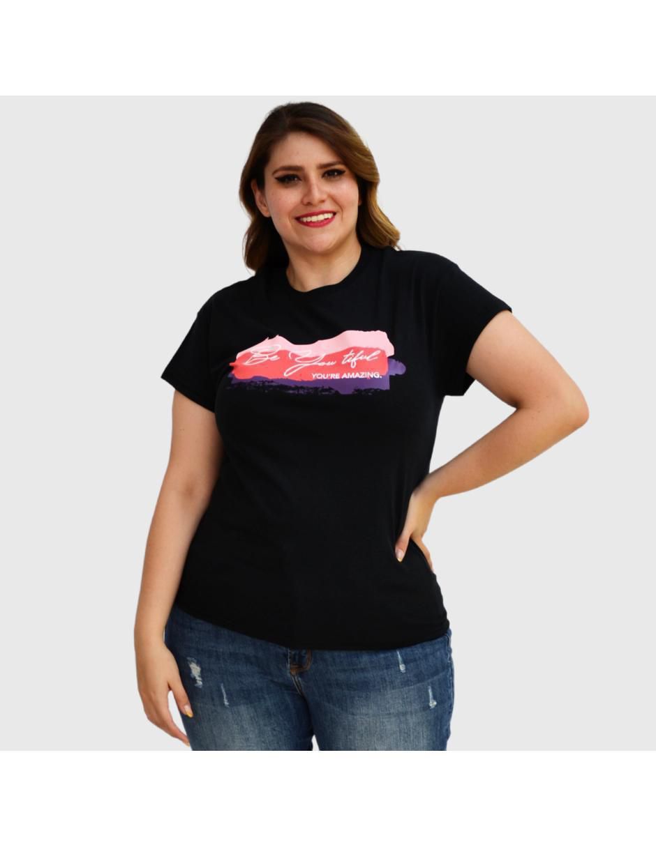 Playera manga corta cuello redondo mujer Playera manga corta cuello redondo mujer