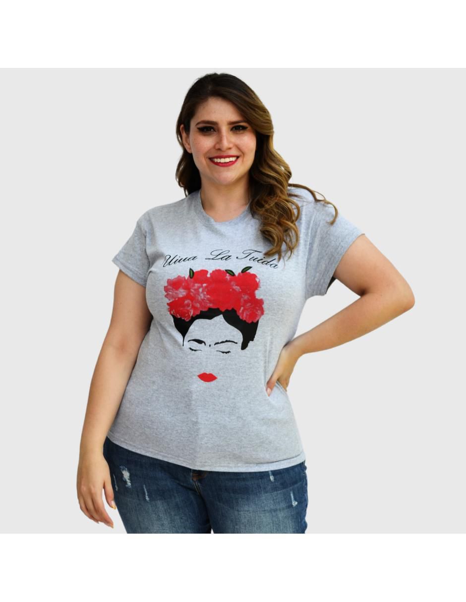 Playera manga corta cuello redondo mujer