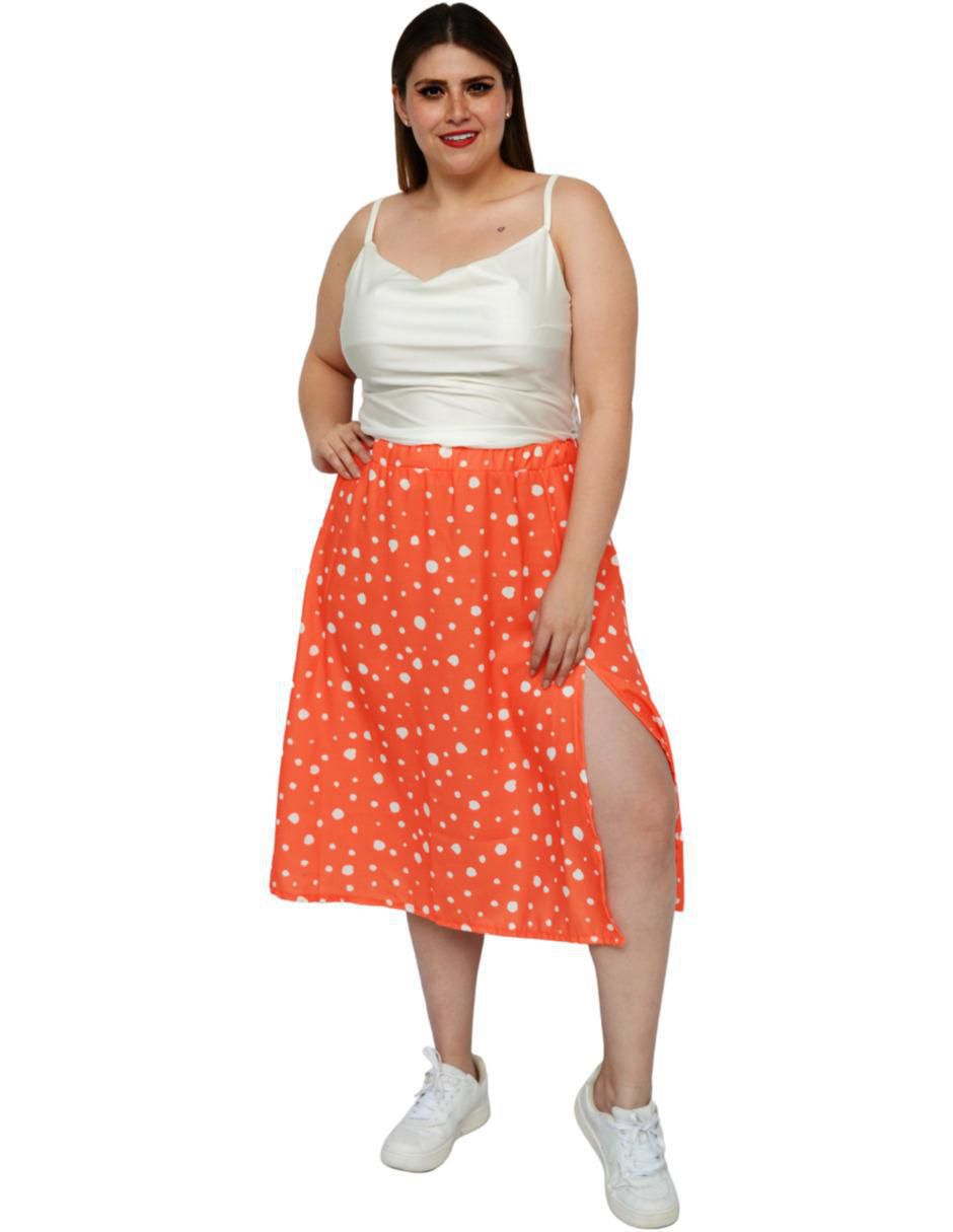 Falda midi cintura alta