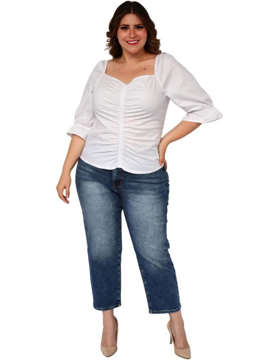 Blusa Roman Fashion manga 3/4 para mujer