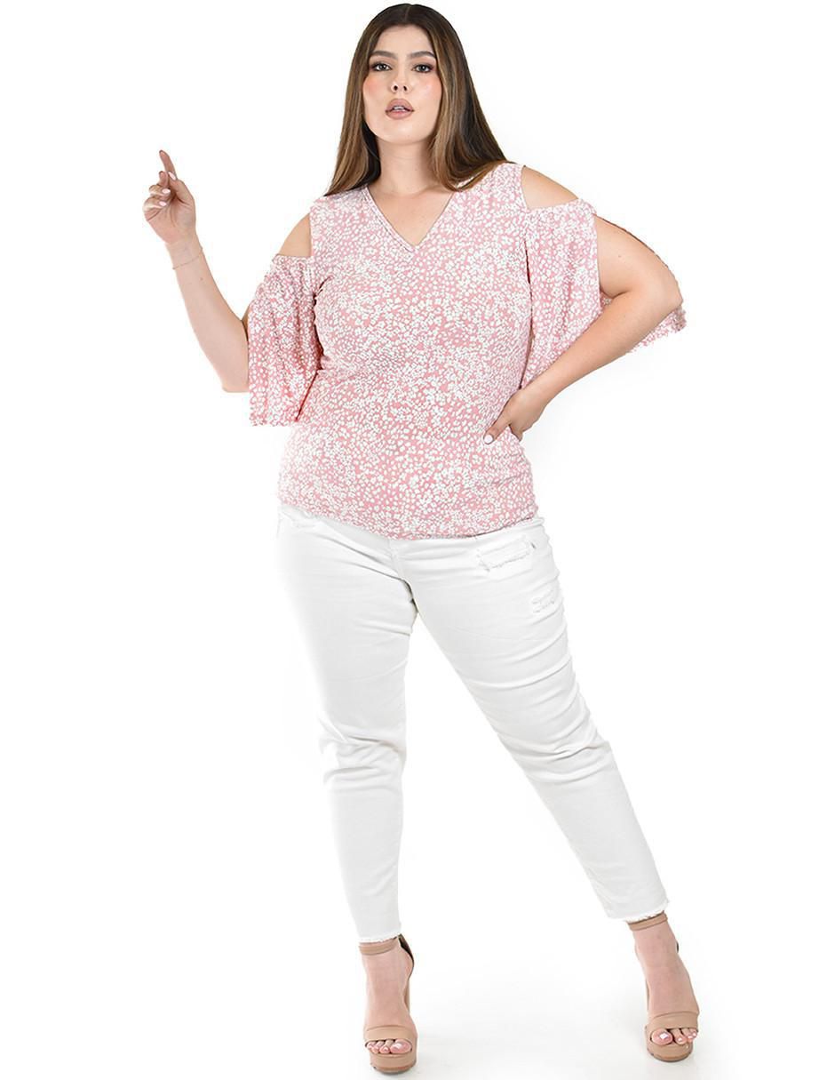 Blusa manga al codo para mujer