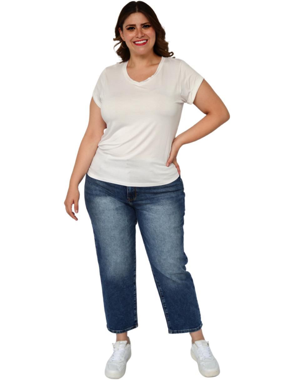 Playera manga corta cuello v mujer 2