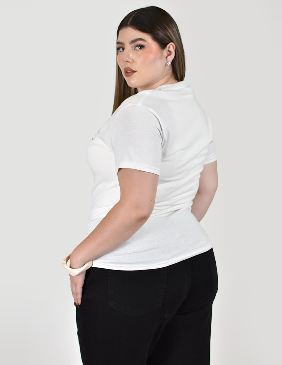 Playera manga corta cuello redondo mujer 3