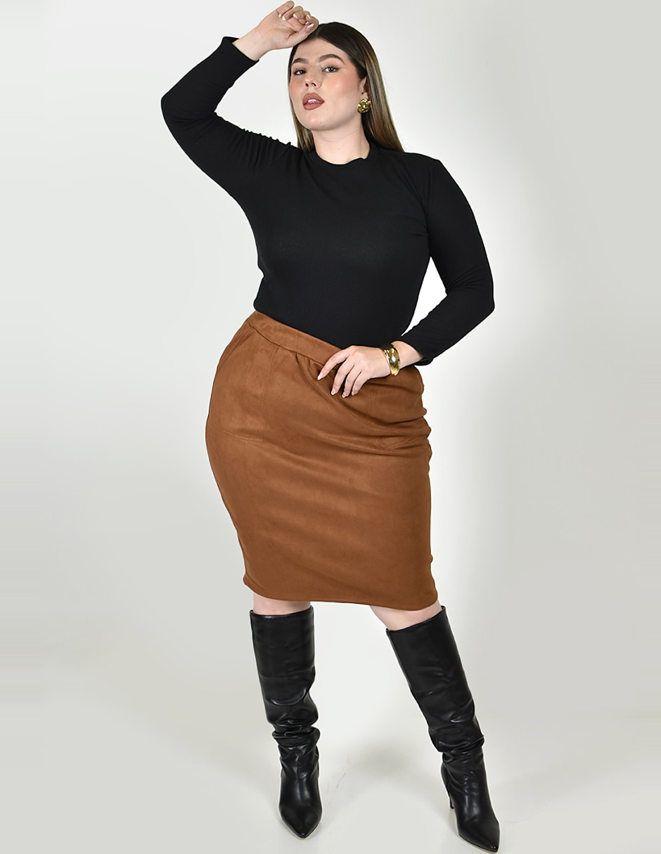 Falda midi con pretina 4