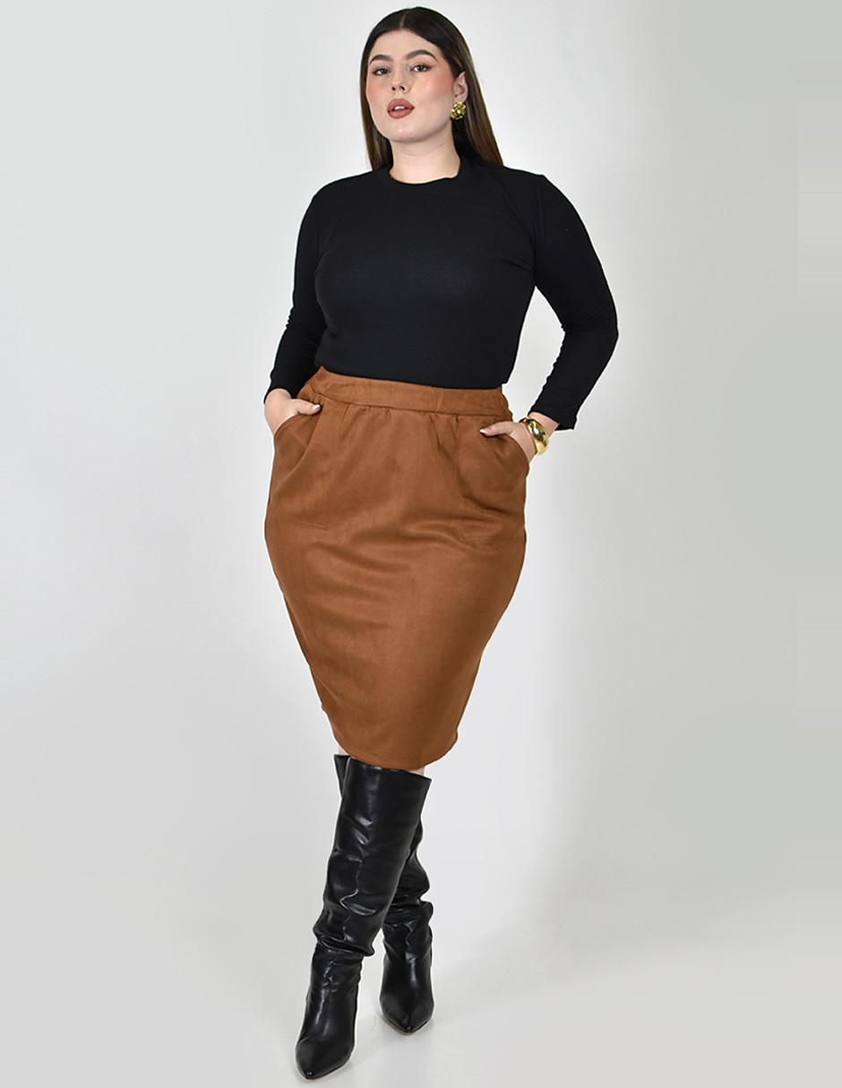 Falda midi con pretina 5