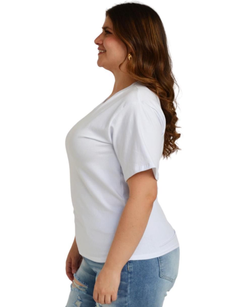 Playera manga corta cuello v mujer 5