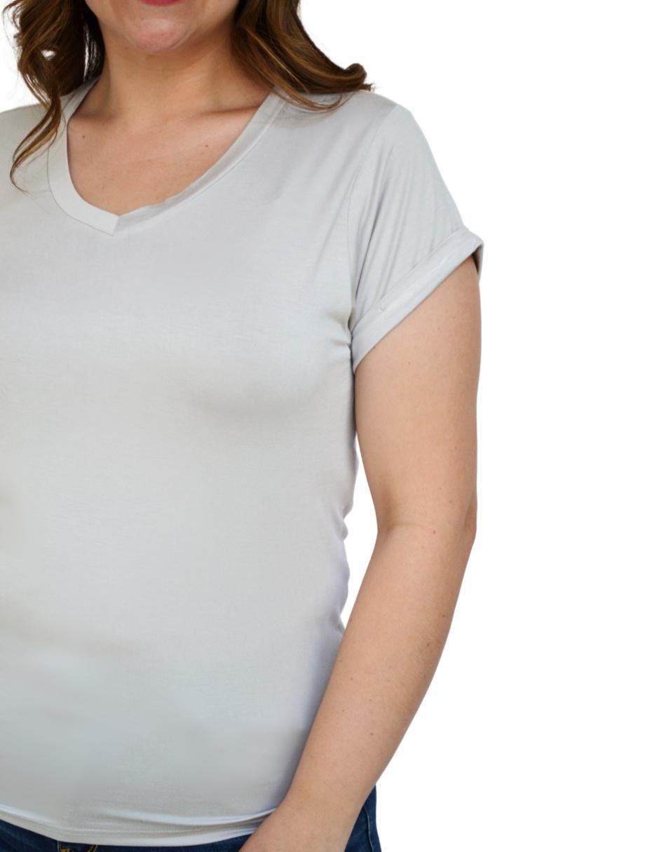 Playera manga corta cuello v mujer 4
