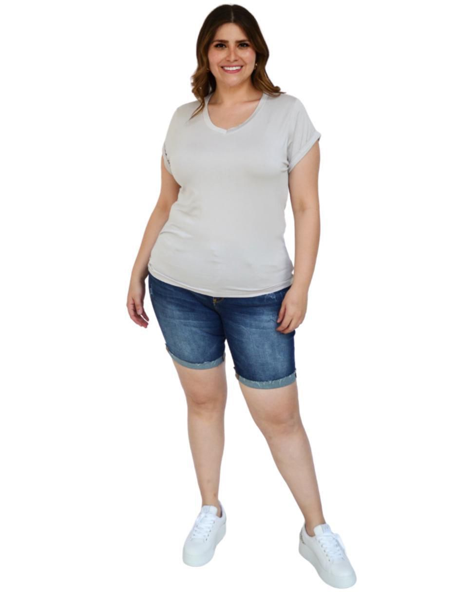 Playera manga corta cuello v mujer 5