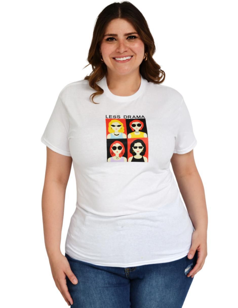 Playera manga corta cuello redondo mujer