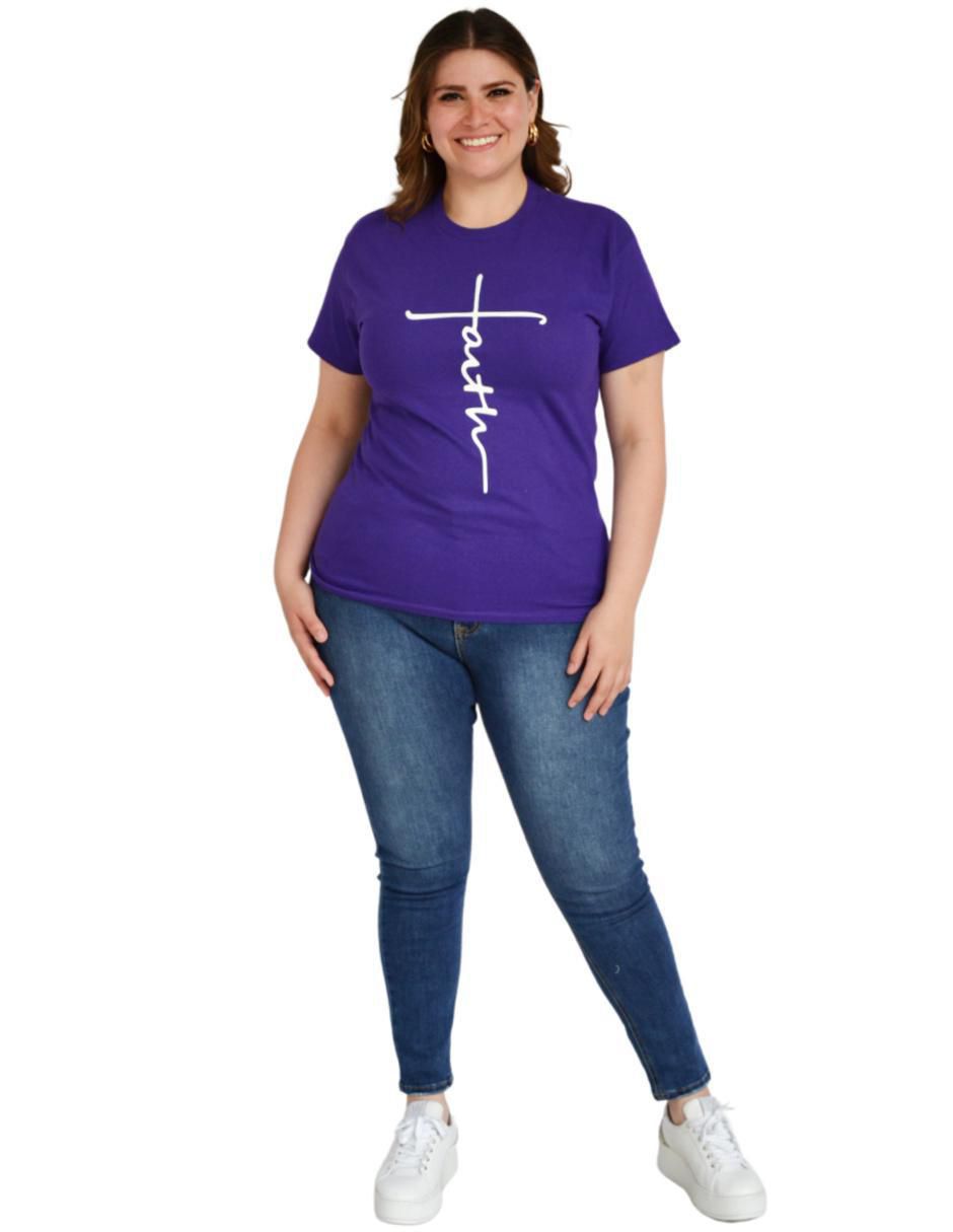 Playera manga corta cuello redondo mujer