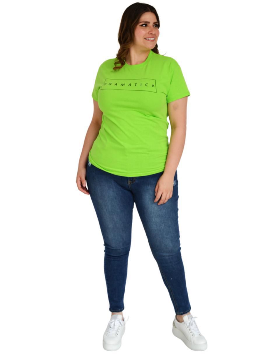 Playera manga corta cuello redondo mujer