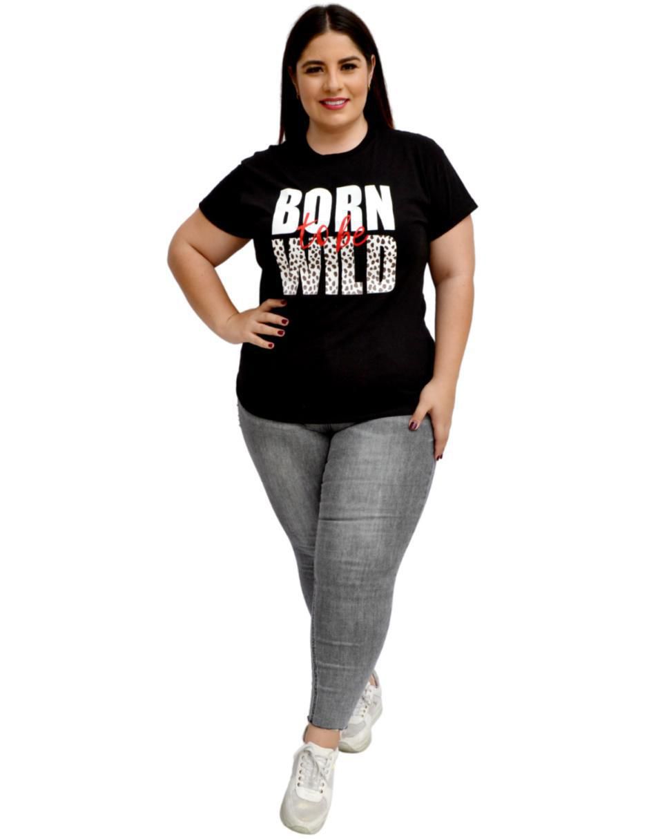 Playera manga corta cuello redondo mujer