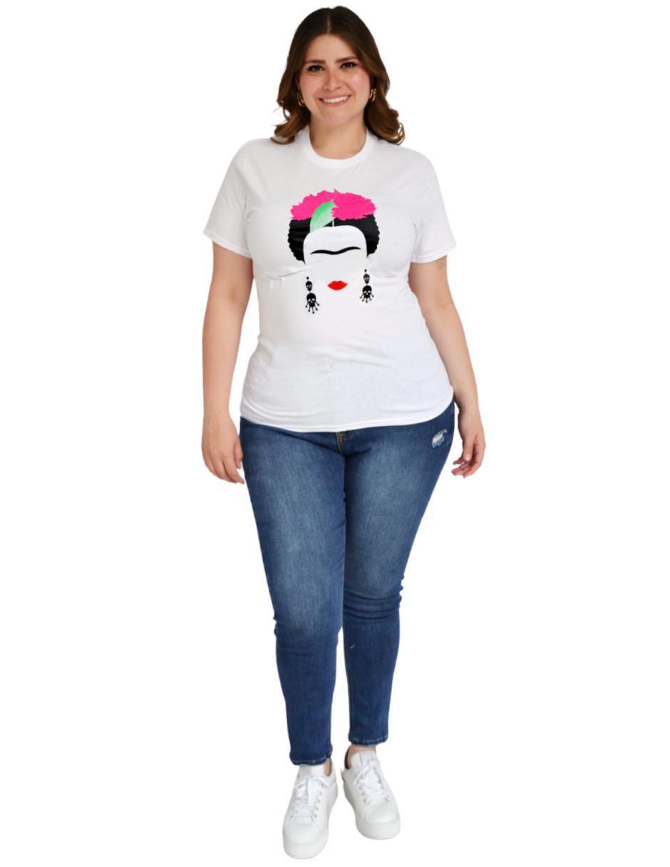 Playera manga corta cuello redondo mujer