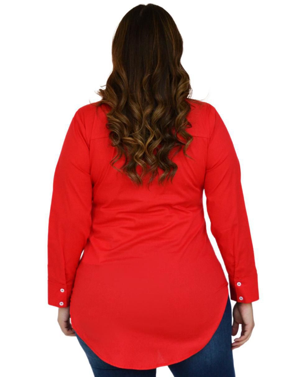 Blusa camisera manga larga para mujer