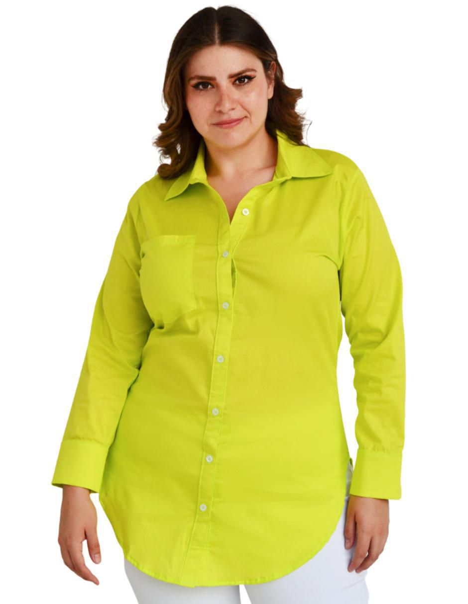 Blusa camisera manga larga para mujer