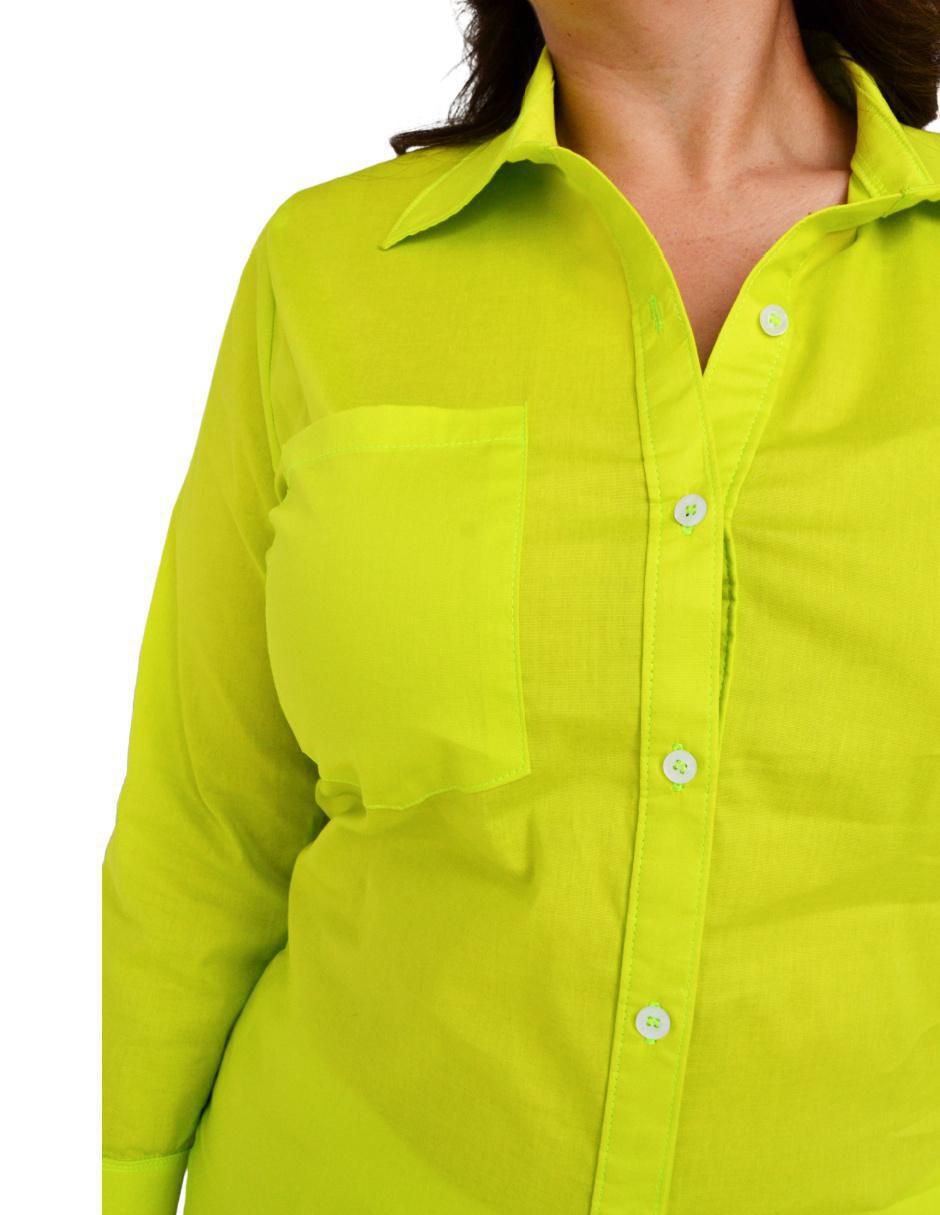 Blusa camisera manga larga para mujer