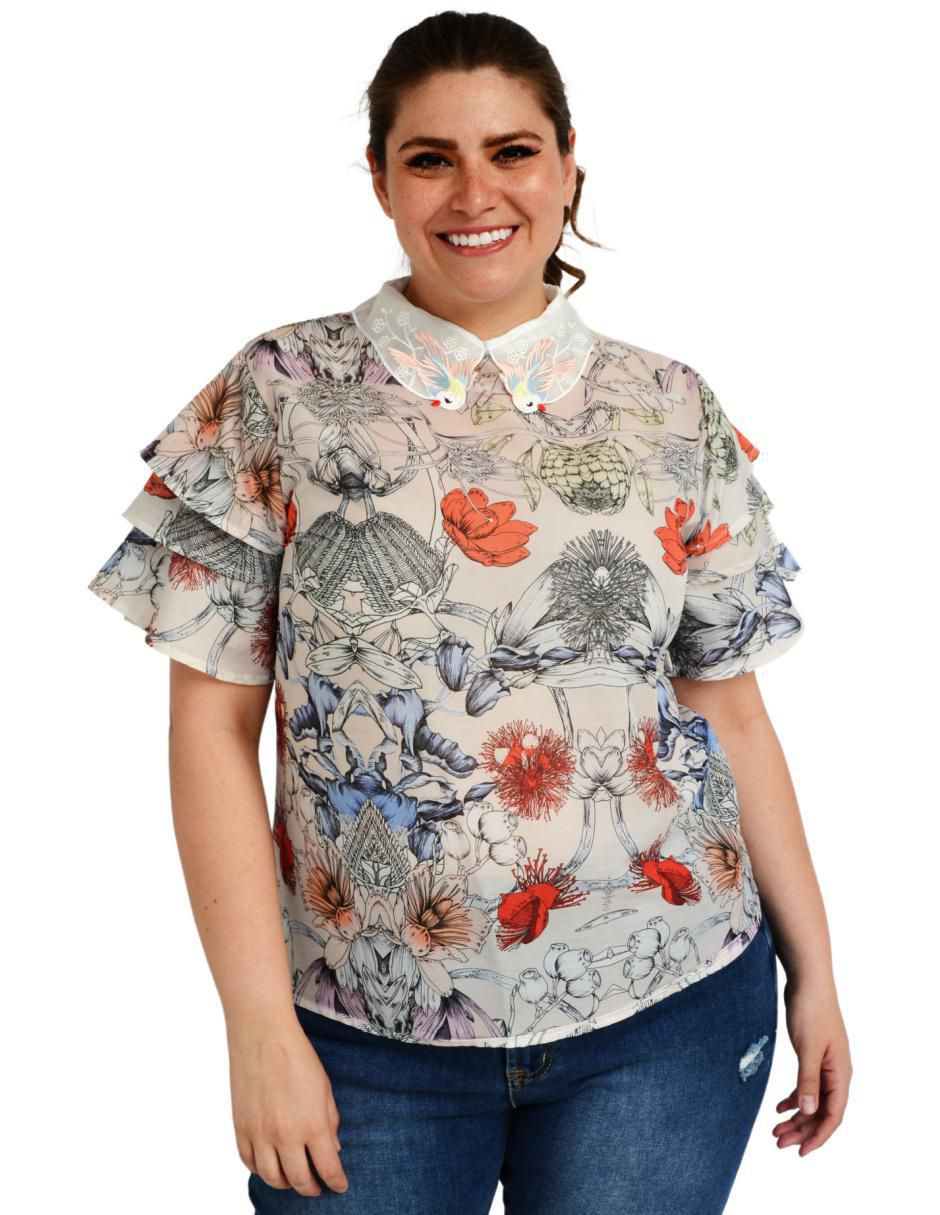 Blusa manga corta para mujer