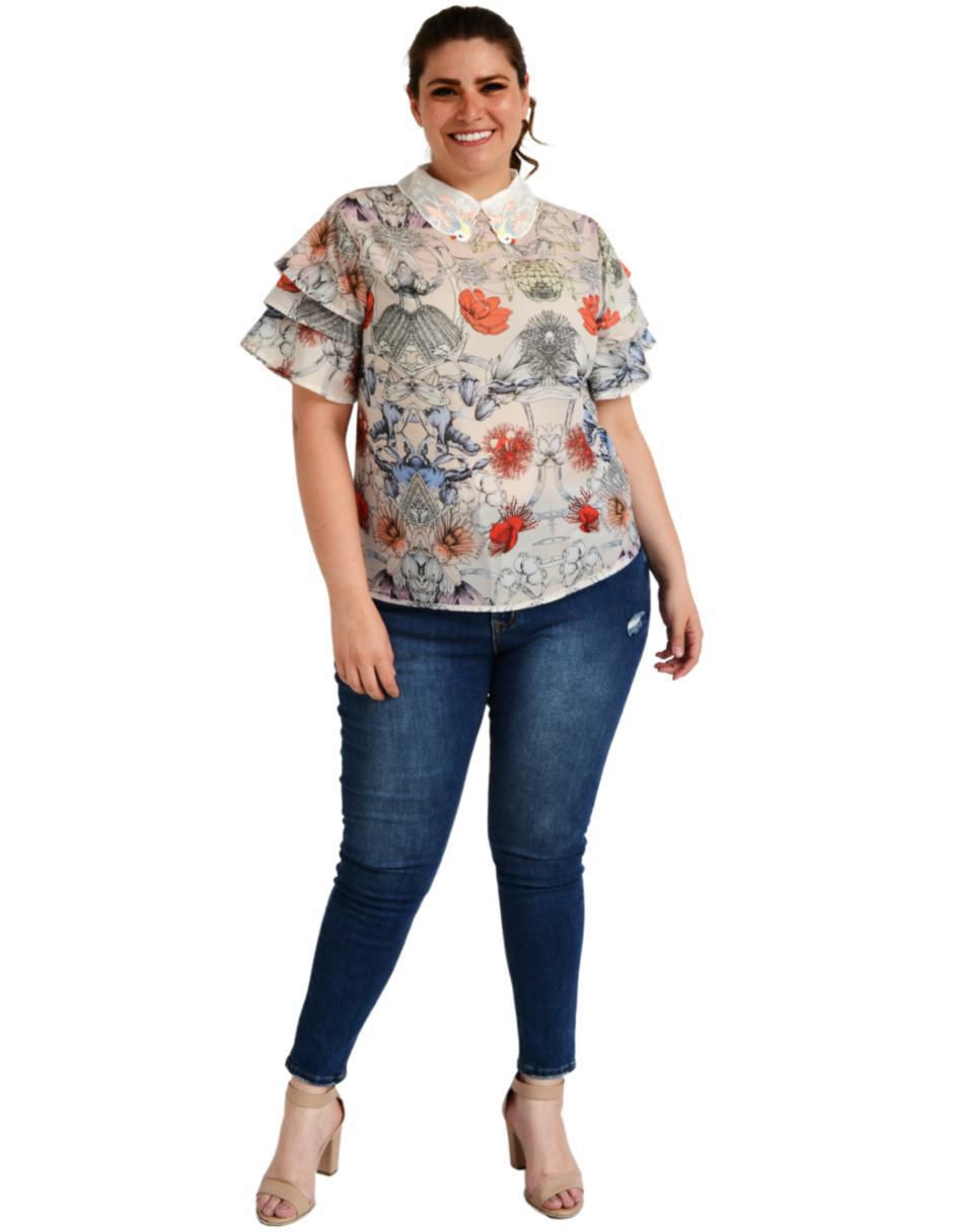Blusa manga corta para mujer