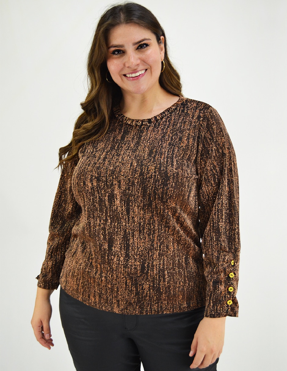 Blusa manga larga para mujer