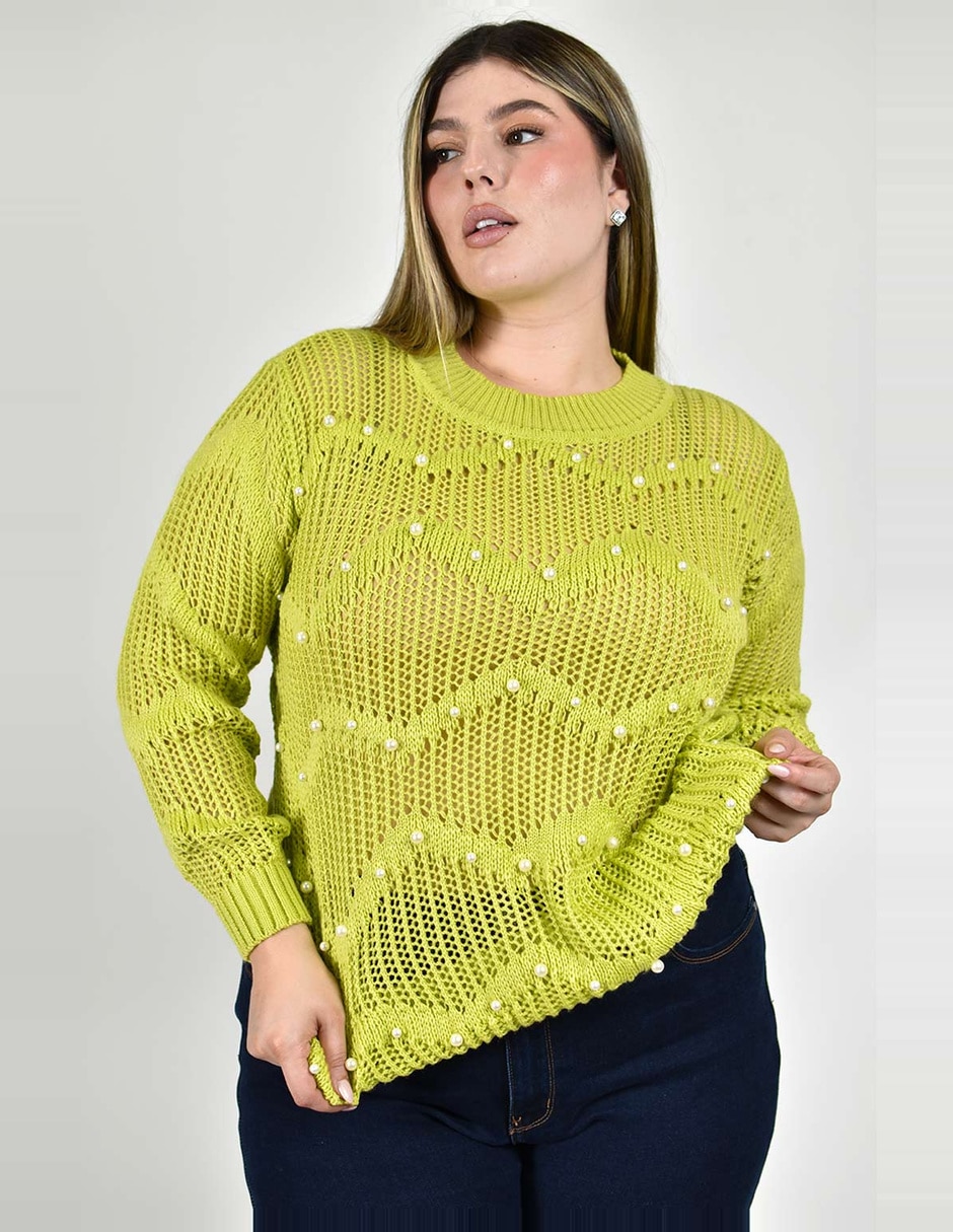 Suéter roman fashion cuello redondo para mujer
