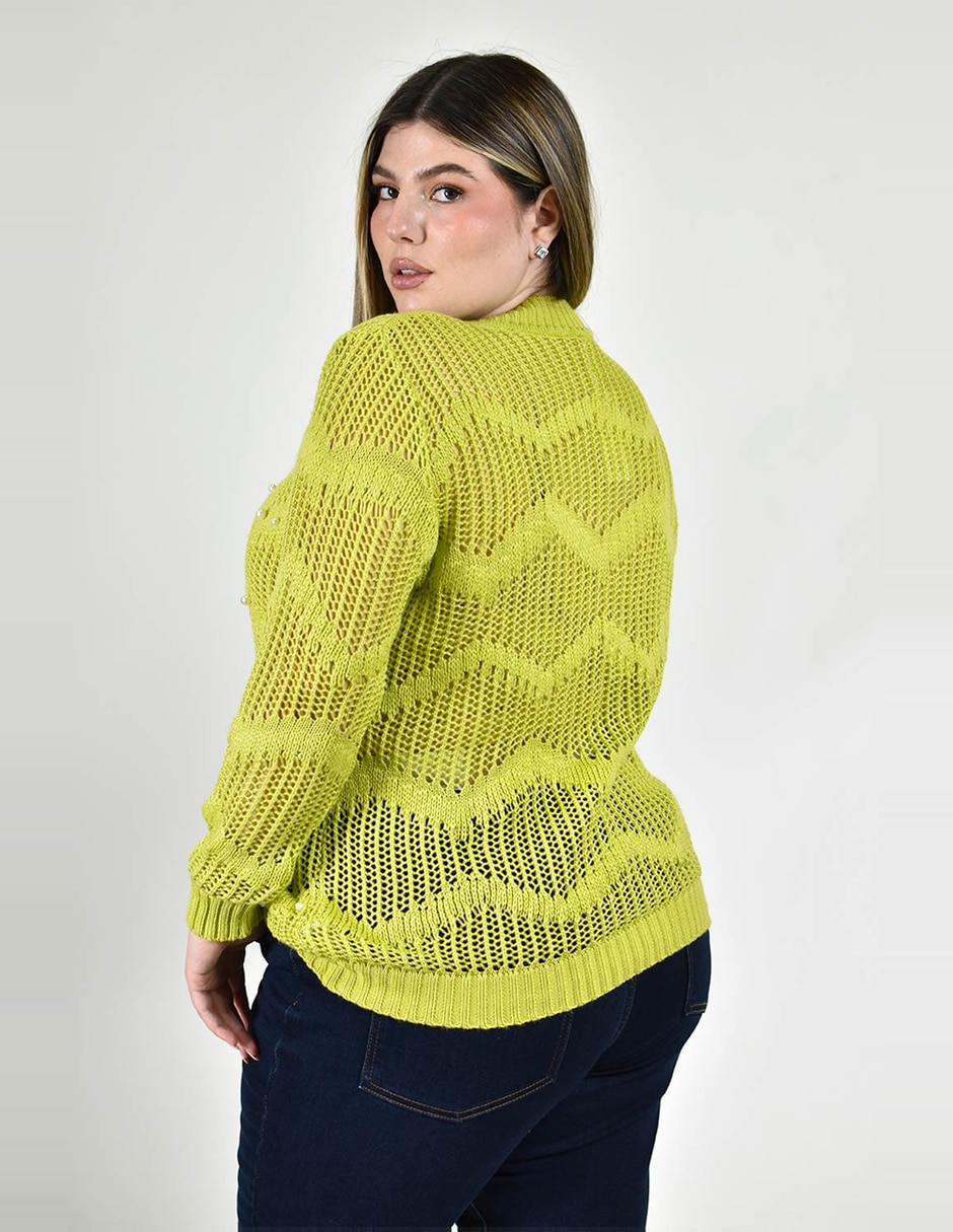Suéter roman fashion cuello redondo para mujer