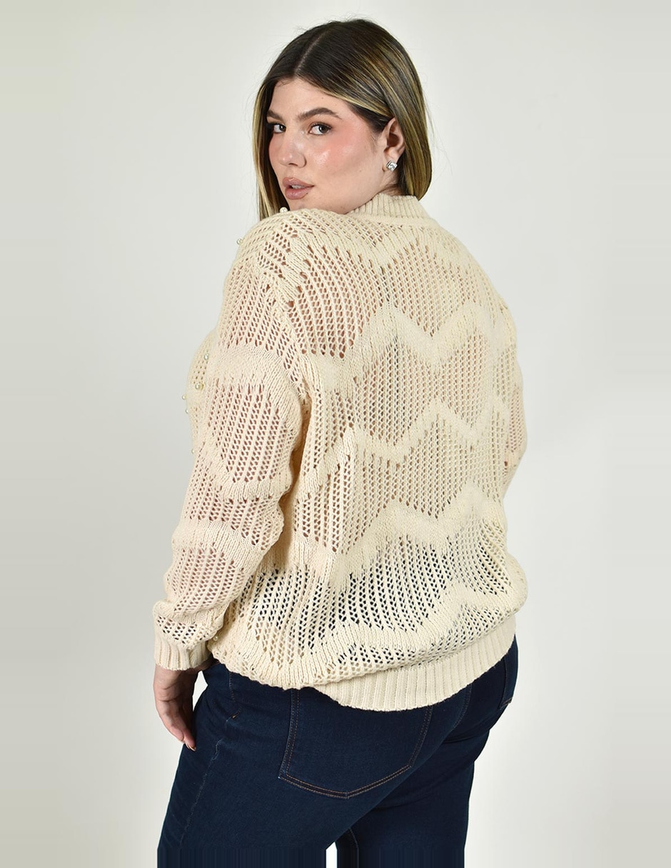 Suéter roman fashion cuello redondo para mujer