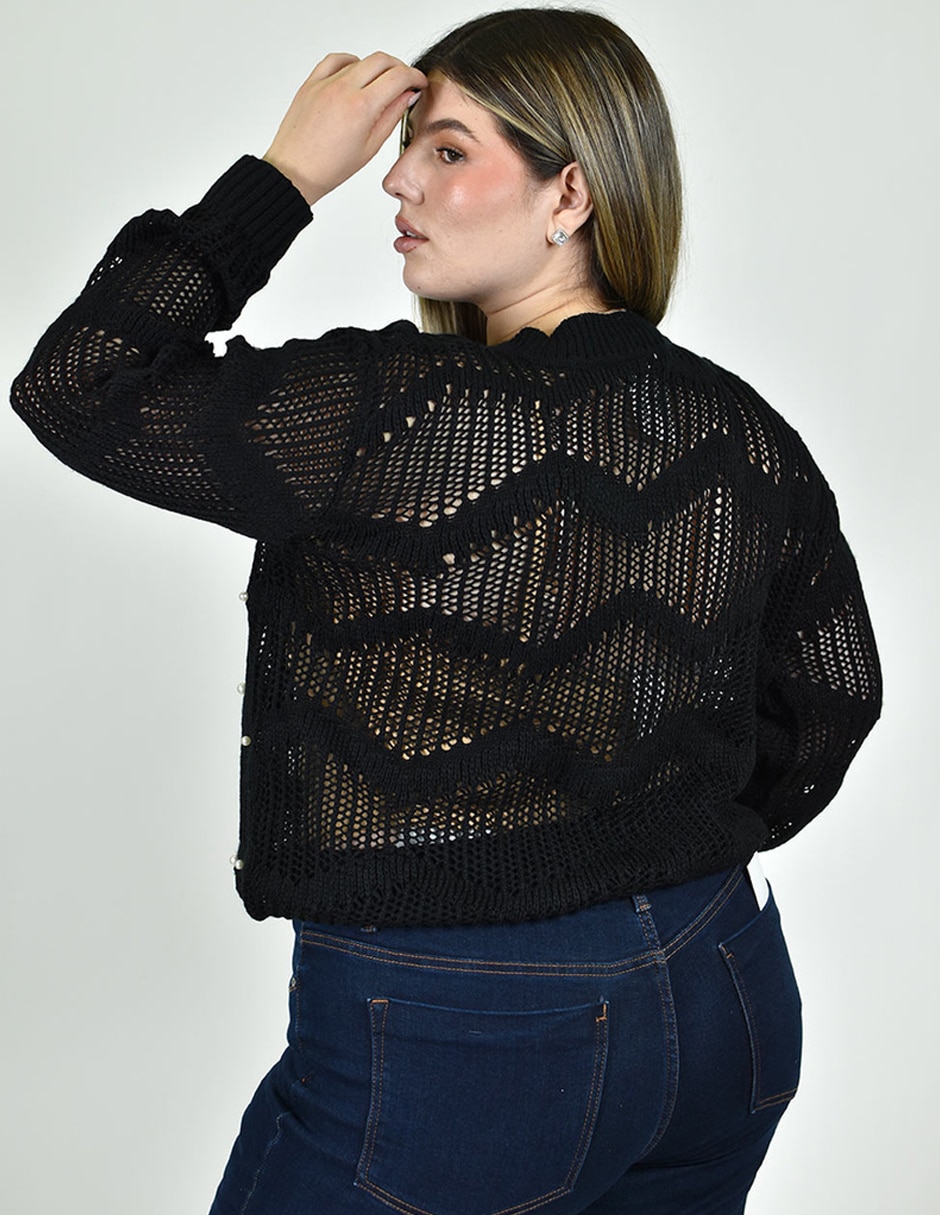 Suéter roman fashion cuello redondo para mujer