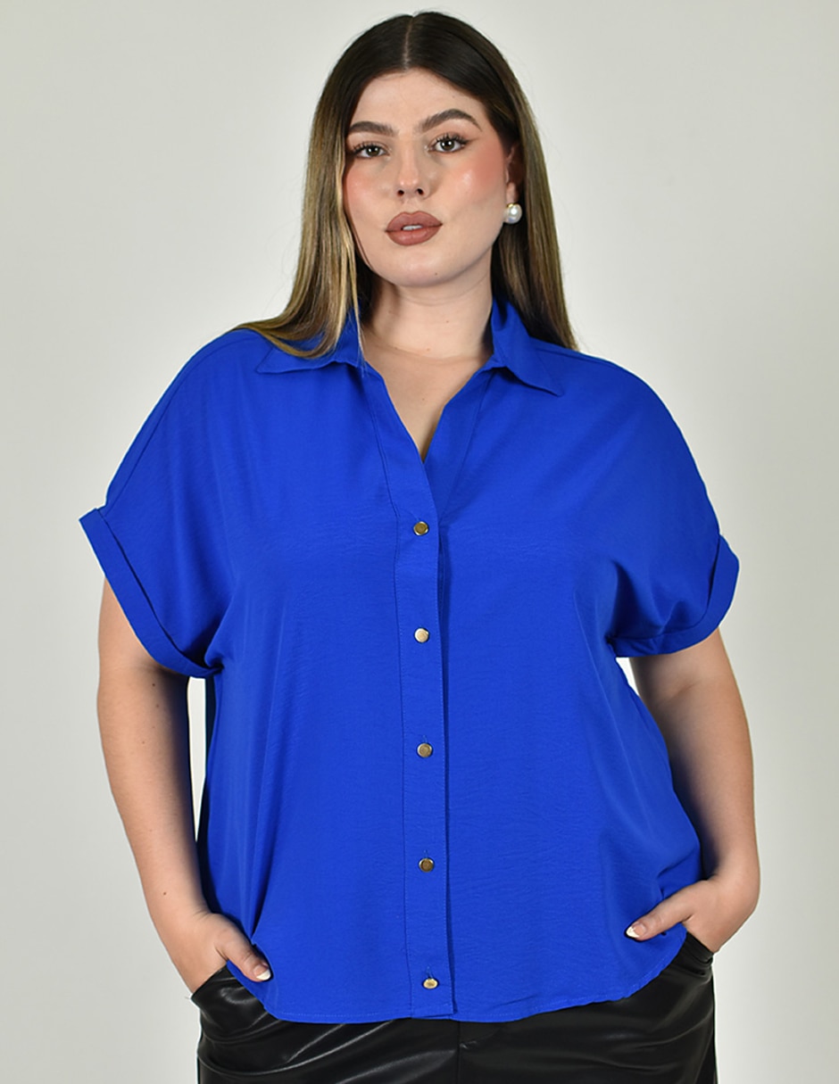 Blusa camisera manga corta para mujer Blusa camisera manga corta para mujer