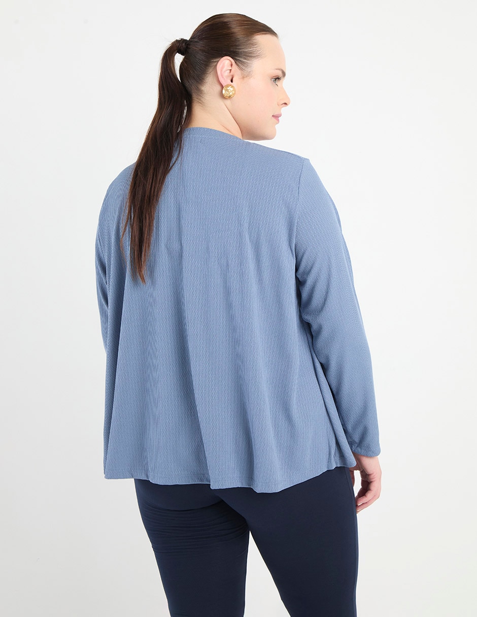 Playera manga larga cuello redondo para mujer 2