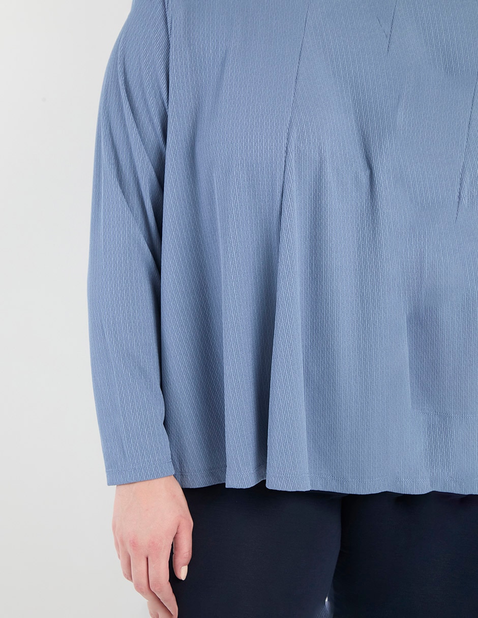 Playera manga larga cuello redondo para mujer 4