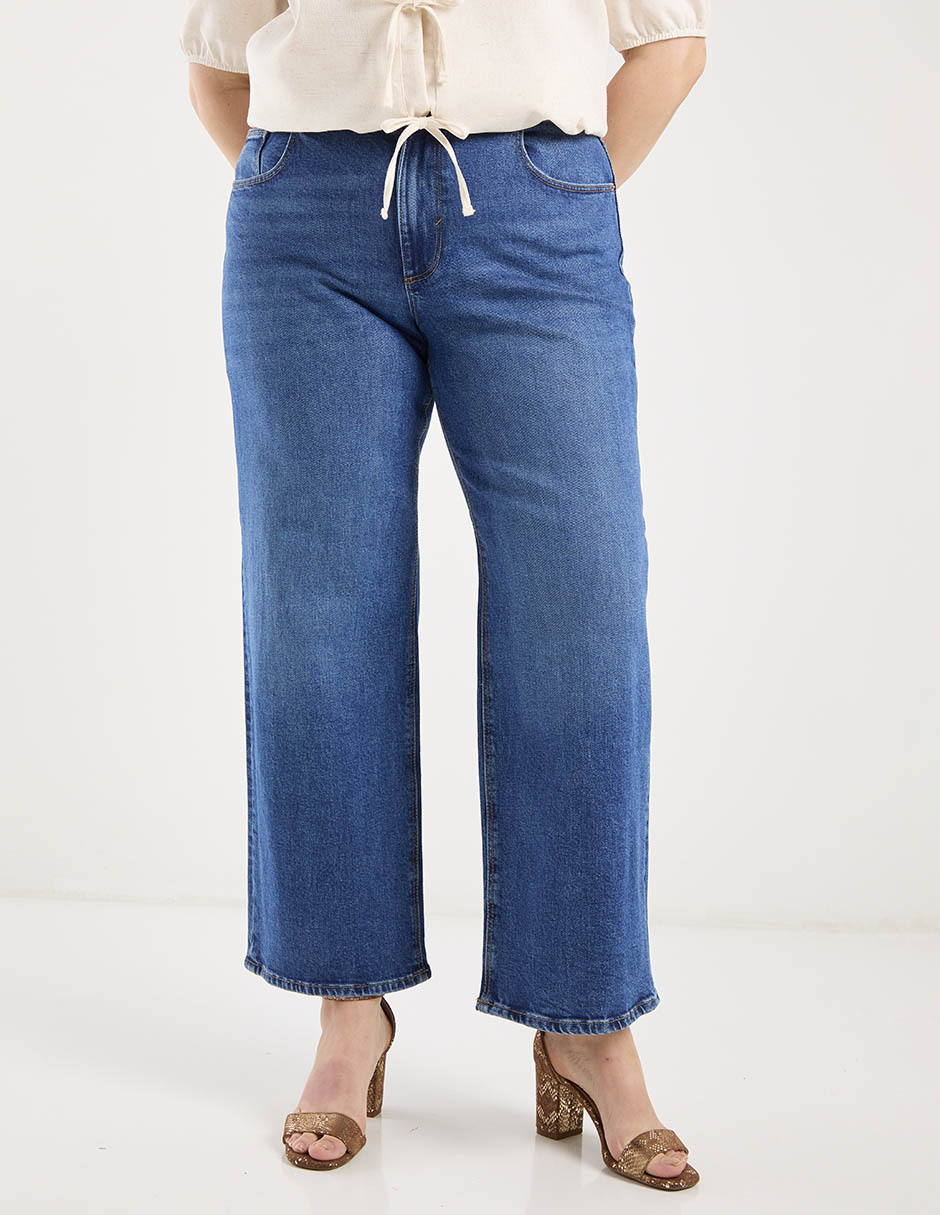 Jeans amplio cintura baja para mujer 1