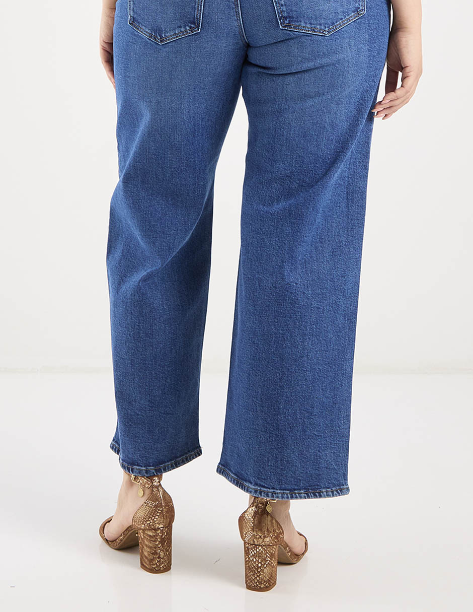 Jeans amplio cintura baja para mujer 10