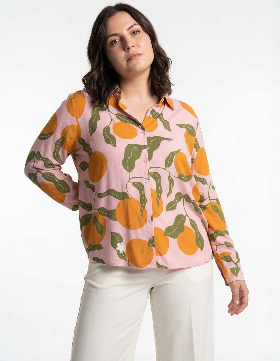 Blusa camisera manga larga para mujer 1