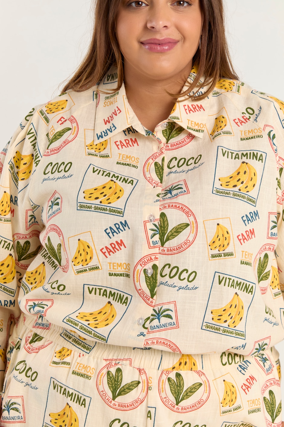 Blusa camisera manga 3/4 para mujer