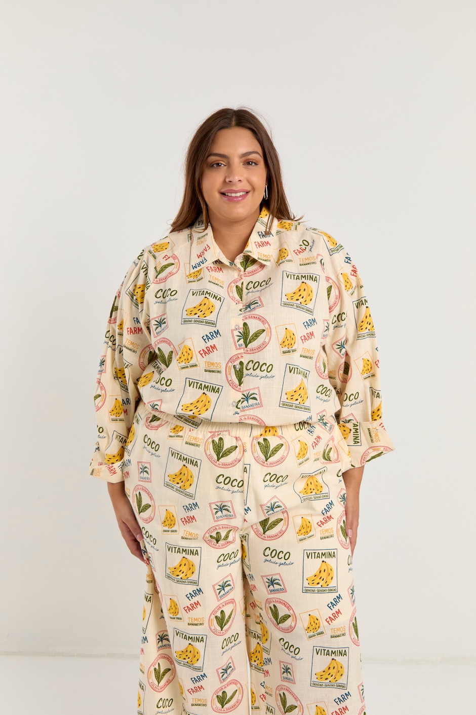 Blusa camisera manga 3/4 para mujer Blusa camisera manga 3/4 para mujer
