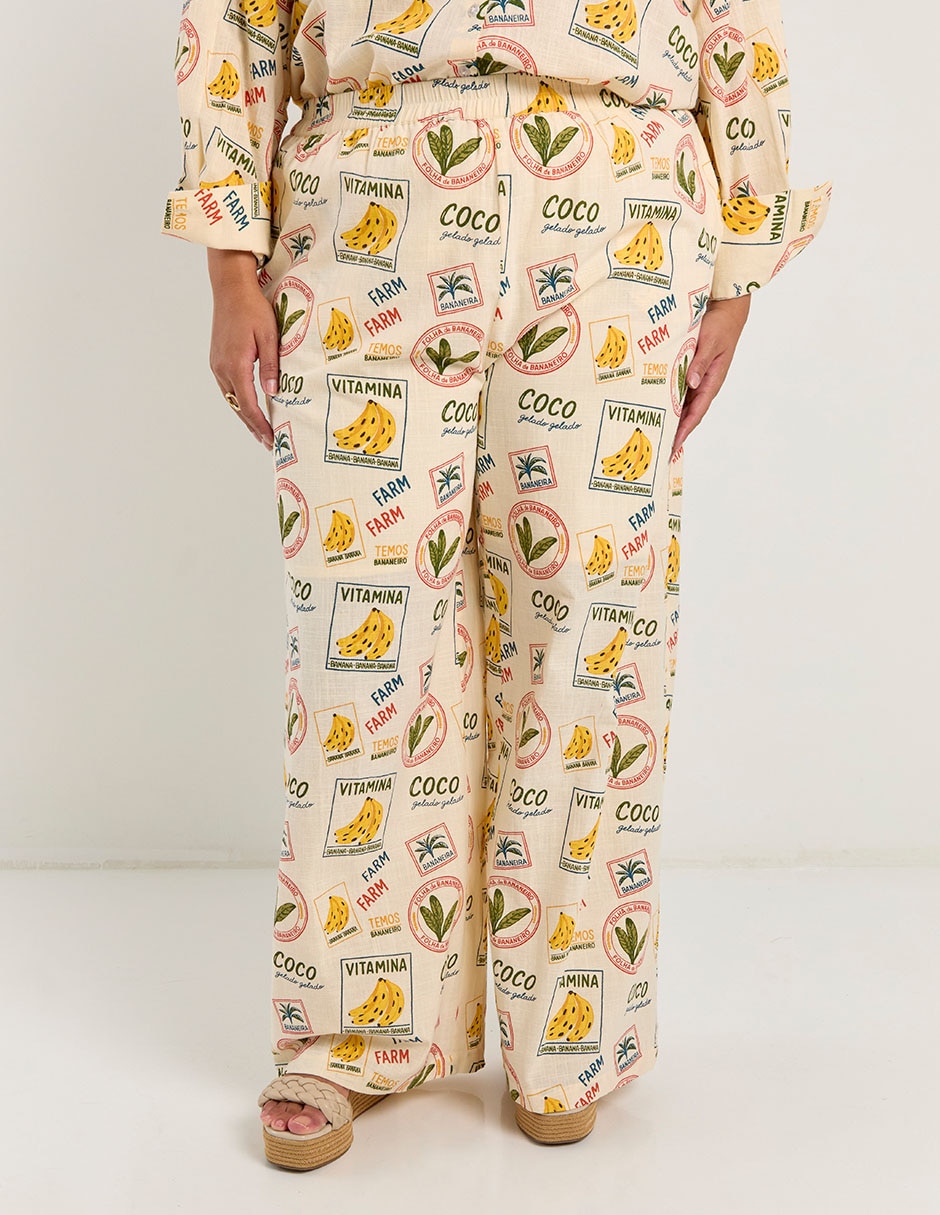 Pantalón straight amplio para mujer