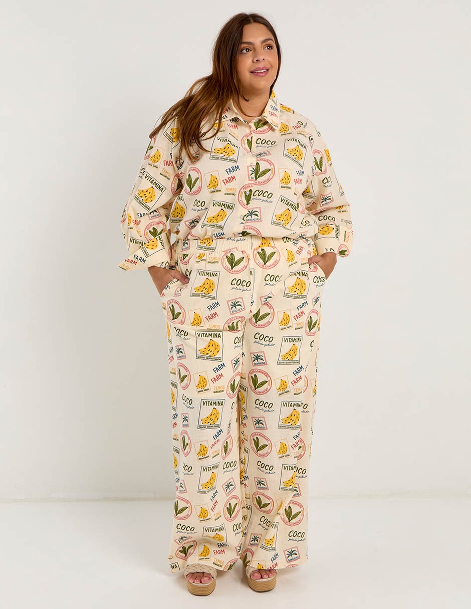 Pantalón straight amplio para mujer 3